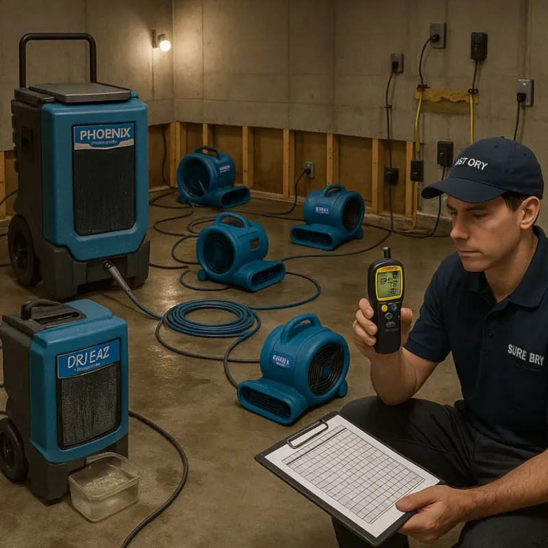 Structural Drying and Dehumidification process in Camden, AL